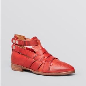 Free people red style nine shoes or flats.